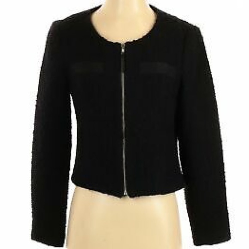 Fluffy cropped wool jacket